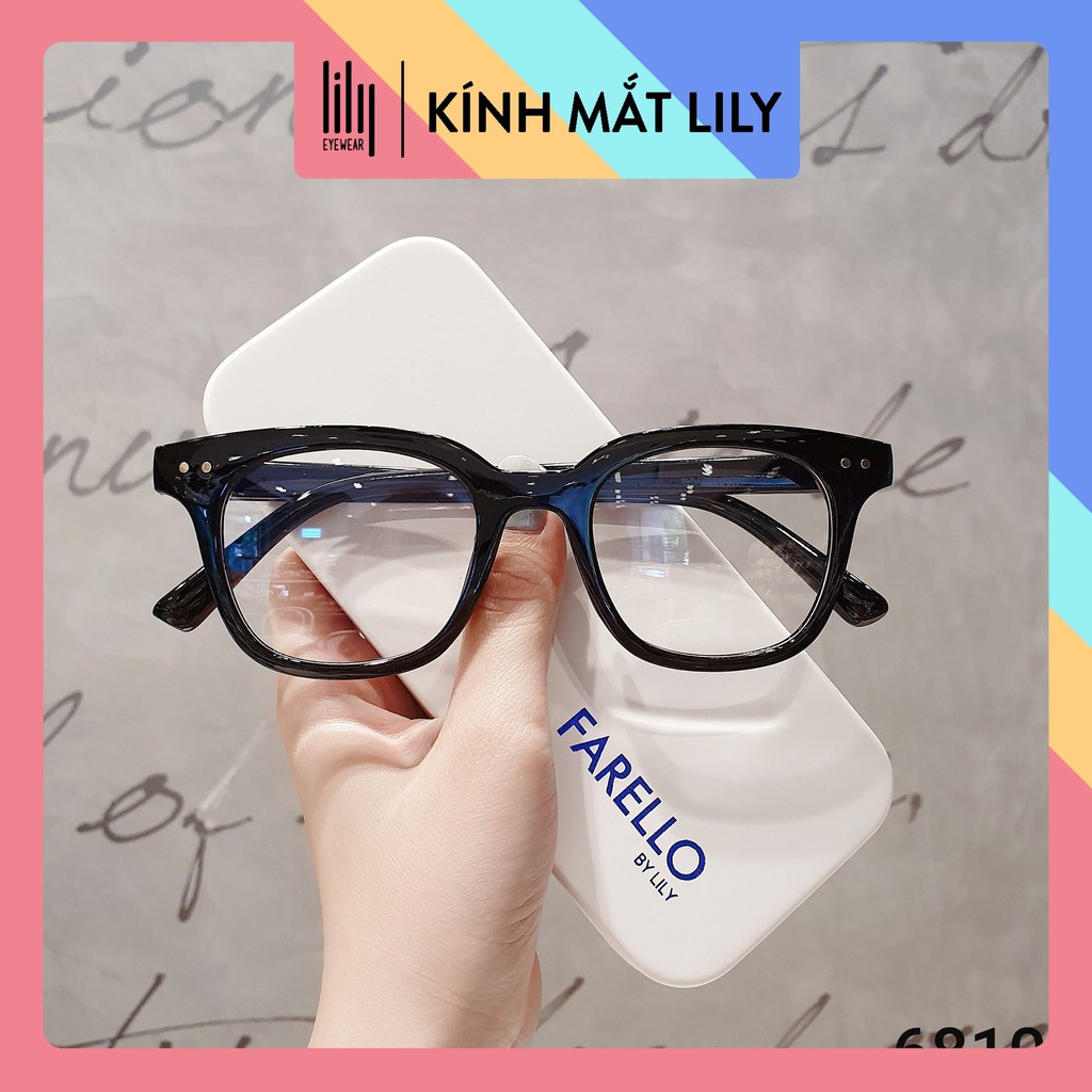 Gọng kính cận mắt vuông chữ V thời trang nam nữ Lilyeyewear 6810