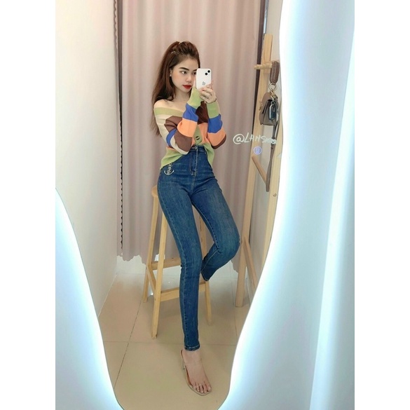 Quần jean lưng cao Hàn quốc tôn dáng Tulibs BG5028