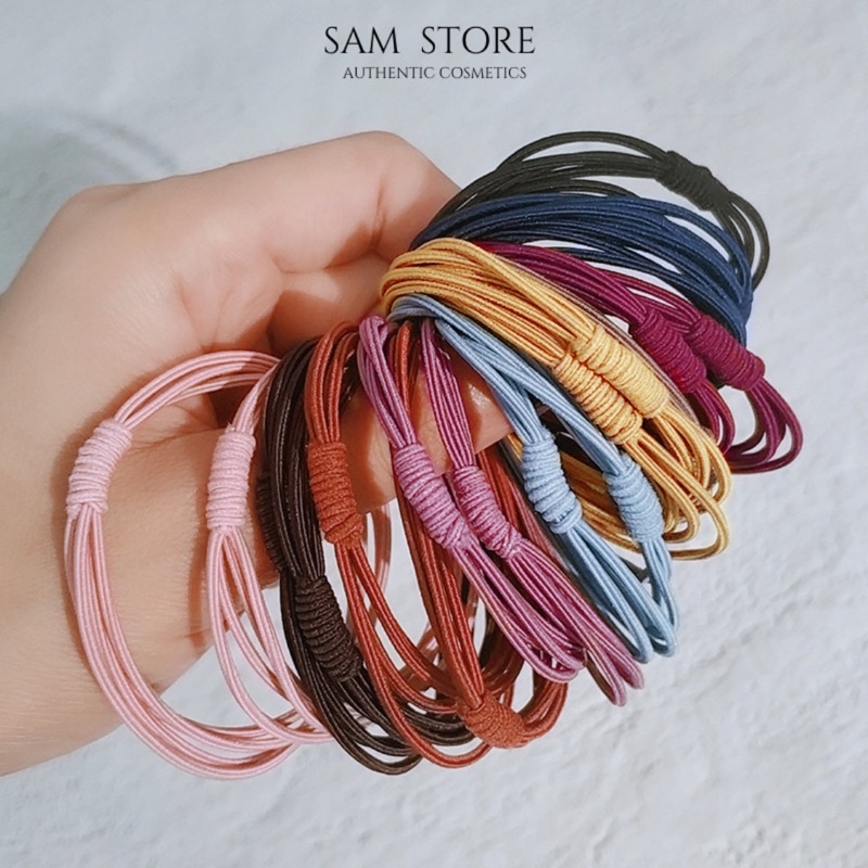 Dây buộc tóc, dây chun 4 sợi siêu dai nhiều màu, tiết kiệm cho các nàng tha hồ tạo kiểu tóc mỗi ngày