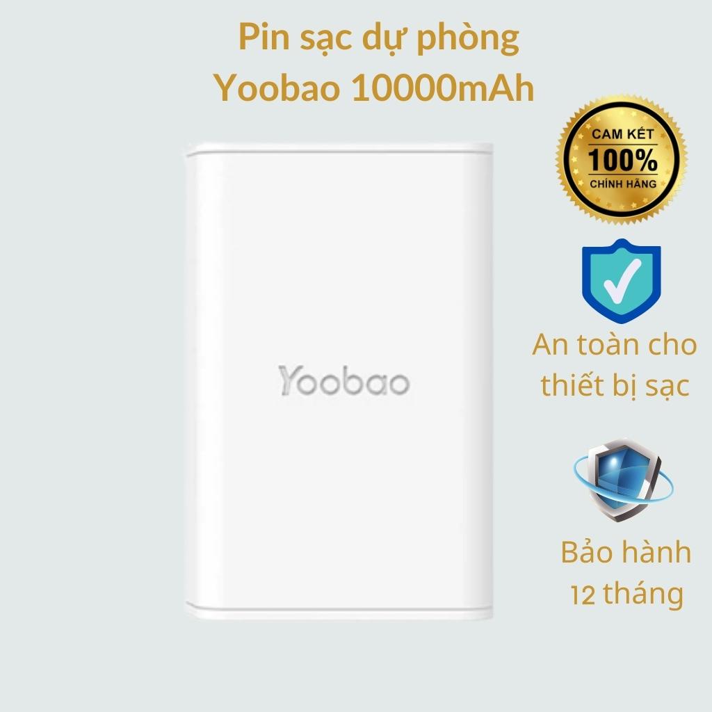 Pin Sạc dự phòng Yoobao 10000mAh Fast Charge 12W 2.4A , Hàng Chính Hãng, Bảo hành 12 tháng