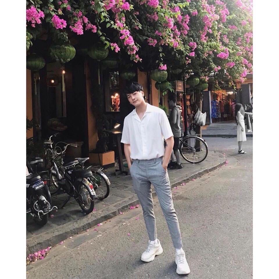 Áo SOMI TAY NGẮN Cổ Vest Vải Lụa Trắng Đen Nam Nữ Unisex