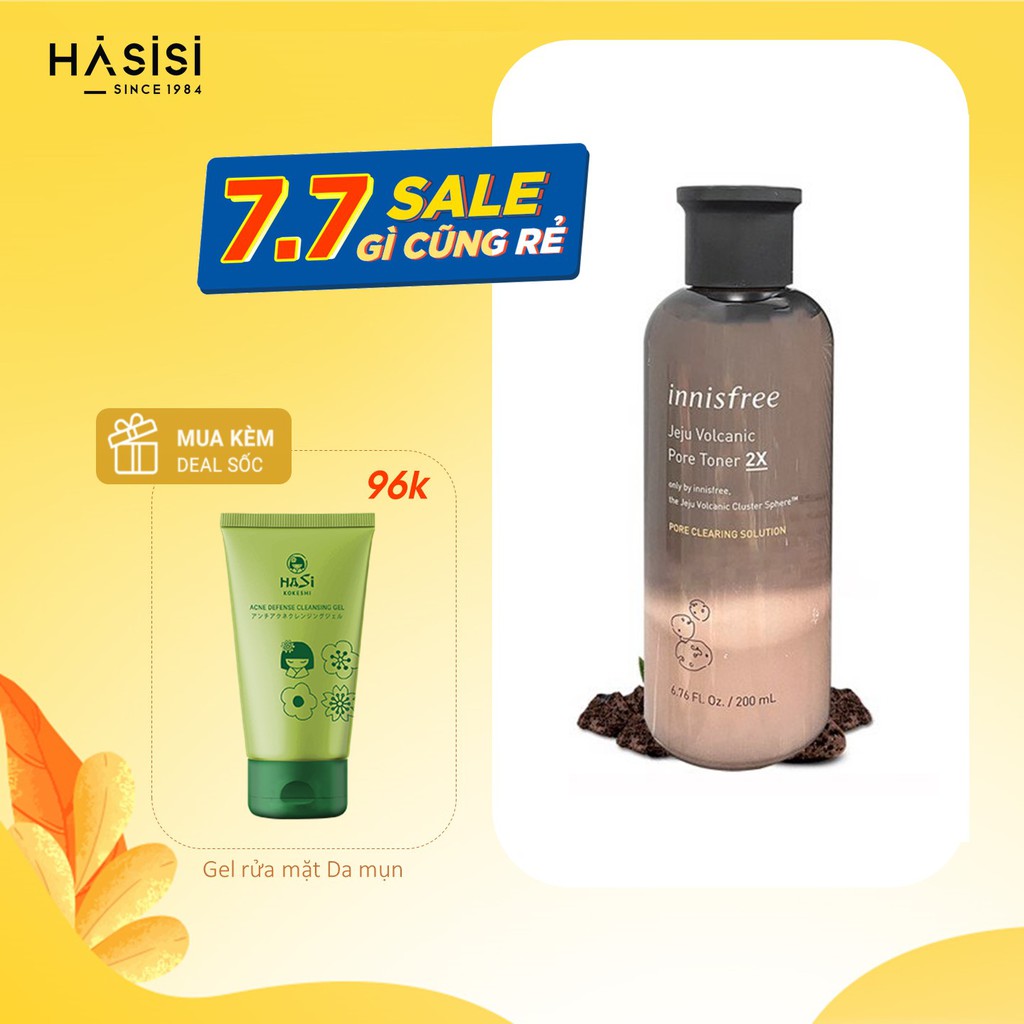 Hoa Hồng Ngăn Ngừa Mụn Đầu Đen INNISFREE Jeju Volcanic Pore Toner 2X 200ml