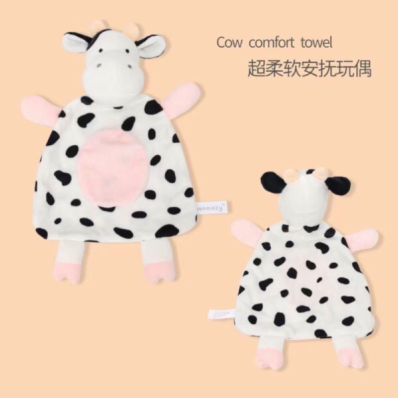 Chăn tuyết mỏng Sunnozy hình bò sữa KT:75x100cm cho bé