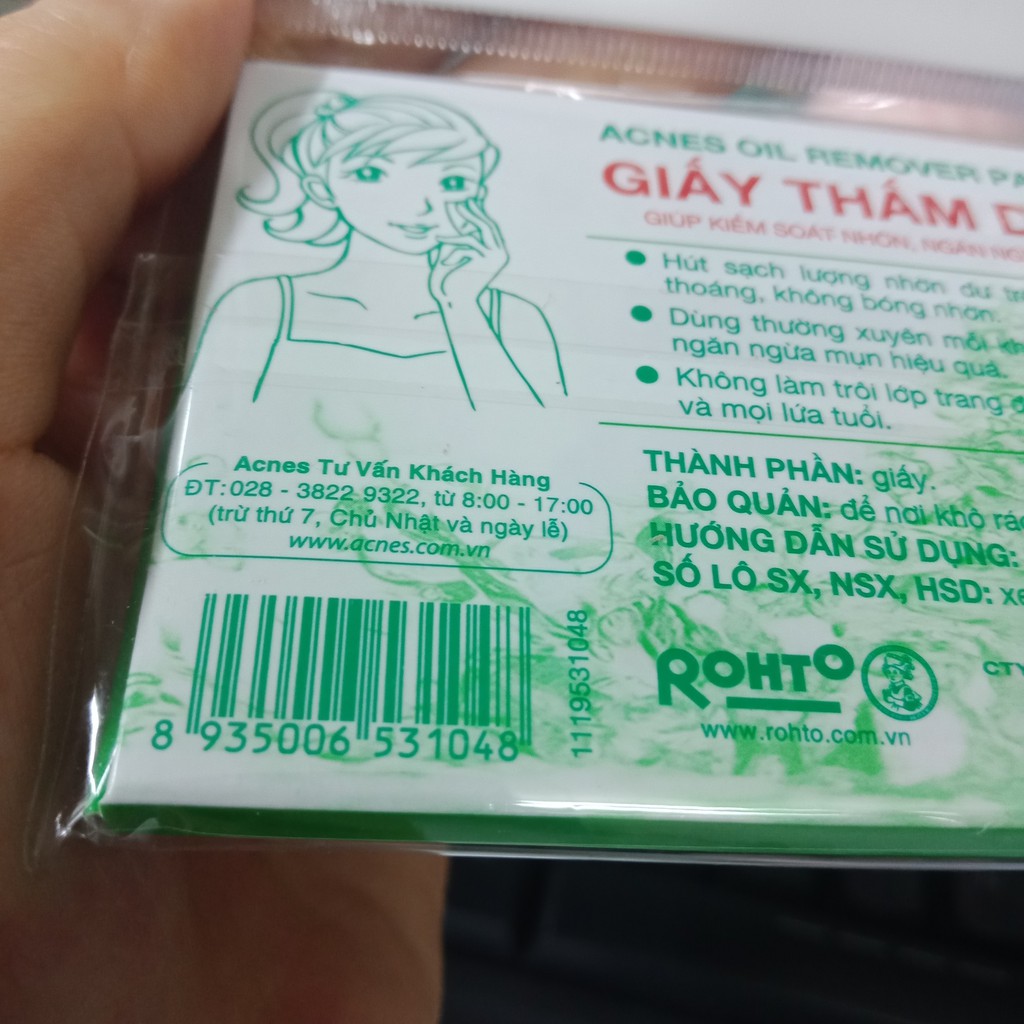 GIẤY THẤM DẦU ACNES OIL REMOVER PAPER 100 TỜ