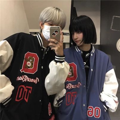 Áo khoác bomber jacket hinhfb thêu siêu chất, áo đôi, dù 2 lớp, gió,Form Rộng Ulzzang, unisex, hình thêu 06