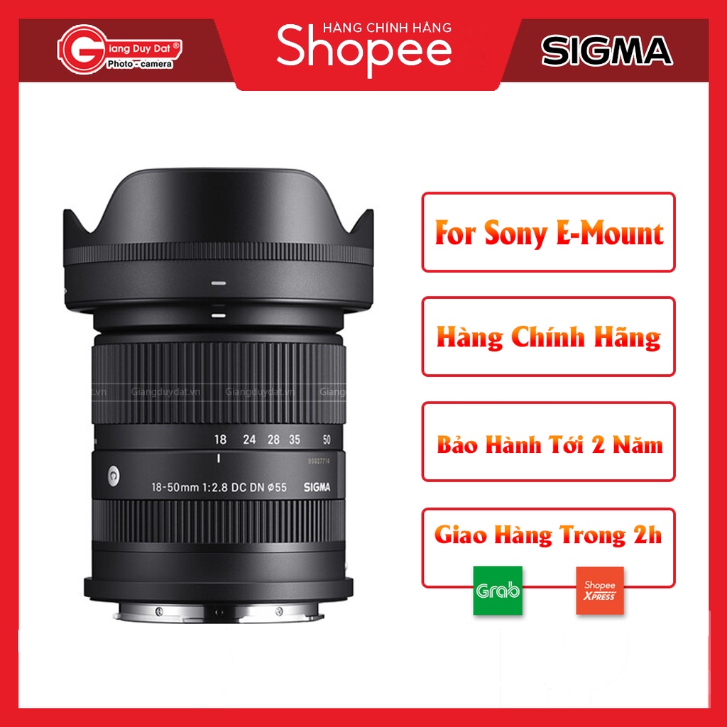 Ống Kính Sigma 1850mm f/2.8 DC DN Contemporary Dành Cho Máy Ảnh Sony Chính Hãng