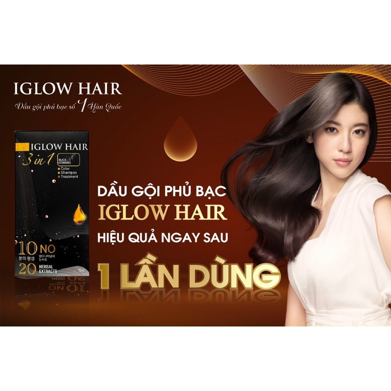 DẦU GỘI PHỦ BẠC SỐ 1 HÀN QUỐC - IGLOW  - CHỈ CẦN GỘI LÀ ĐEN TÓC