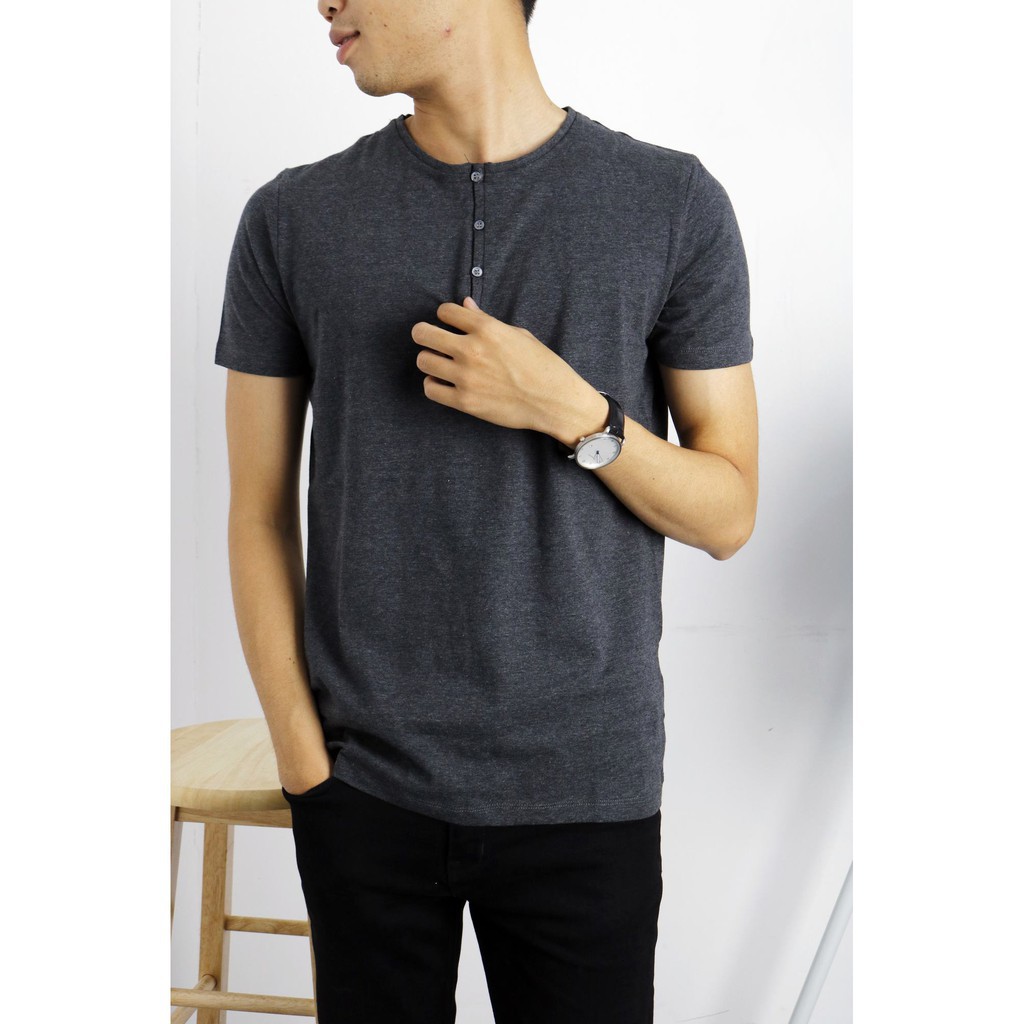 HÀNG CHẤT GIÁ CHUẨN - Áo Thun Henley ASO.S SLimFit làm bao KH mê mẫn vè chất thun |