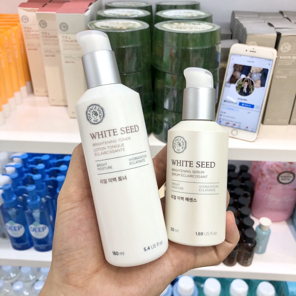 {Thanh Lý} Nước Hoa Hồng Dưỡng Trắng Da Giảm Thâm Nám TheFaceShop White Seed Brightening Toner 160ml