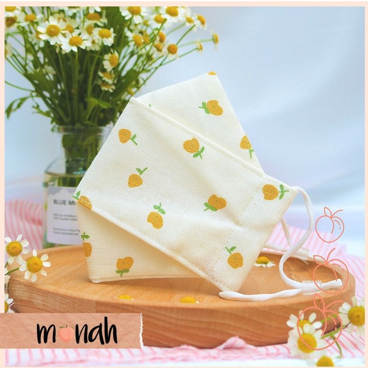 Khẩu trang vải kháng khuẩn linen cotton 3 lớp nhiều màu hoa nhí cổ điển dễ thương | BigBuy360 - bigbuy360.vn