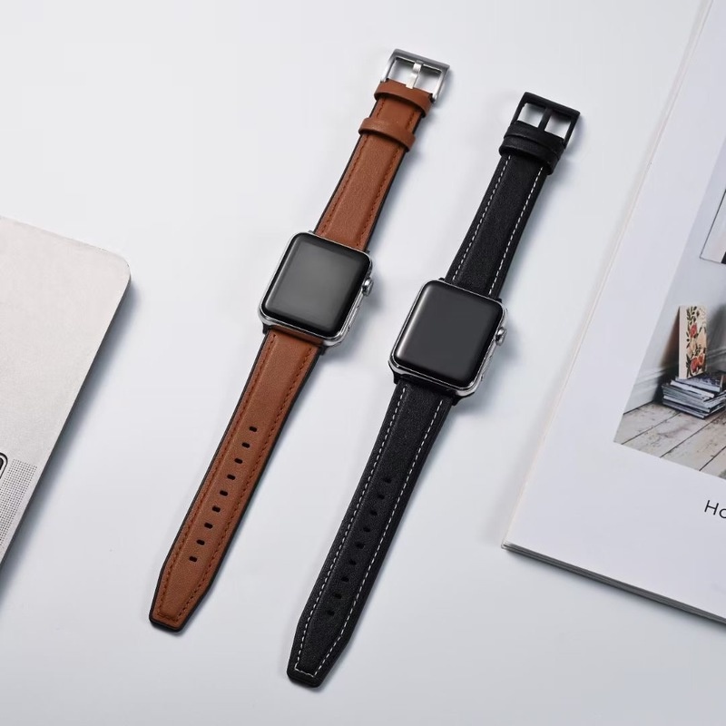 Dây đeo da 2021 thích hợp cho đồng hồ thông minh Apple Watch SE 6 5 4 3 2 1 44mm 42mm 40mm 38mm