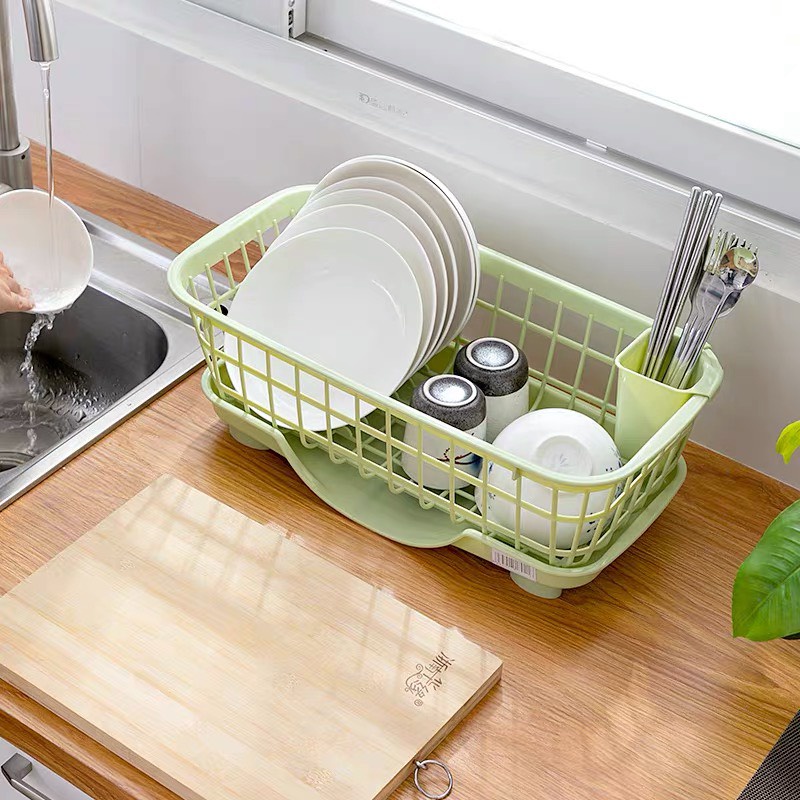 Rổ úp bát có khay hứng nước, khay kệ úp bát đĩa nhựa cao cấp đa năng gác bồn rửa chén tiện lợi - Family Care