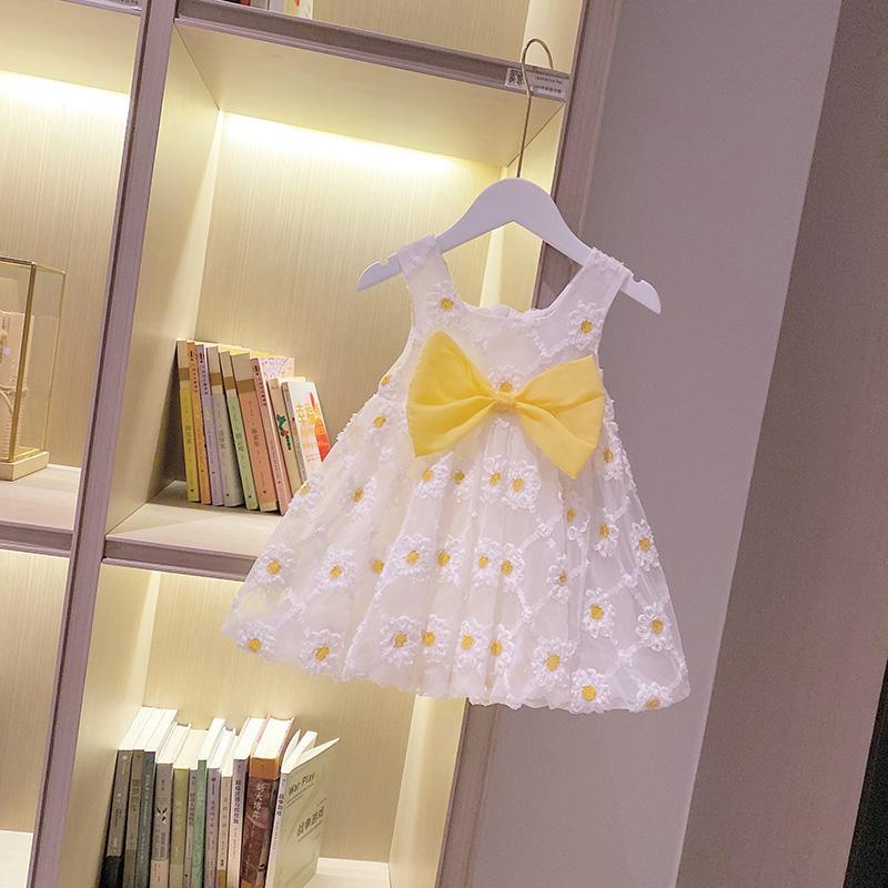 Đầm Công Chúa Tay Ngắn Đính Nơ Ngọt Ngào Thời Trang Mùa Hè Hàn Quốc Mới Cho Bé Gái
