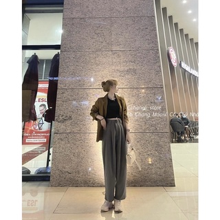 Quần baggy vải cạp cao (ảnh thật shop chụp)