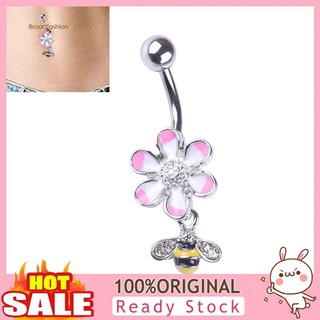 Khuyên rốn hình bông hoa đính đá thời trang