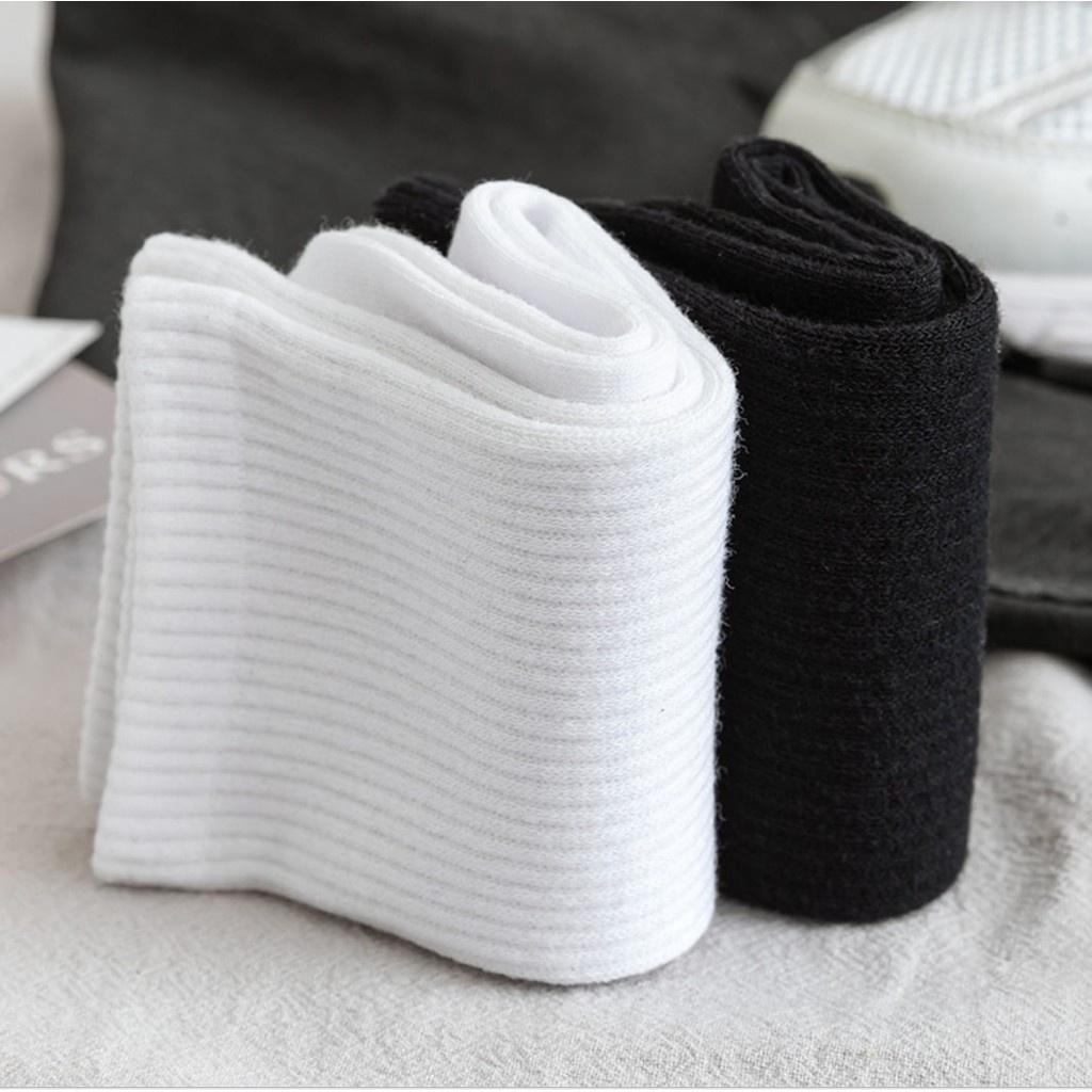 Tất cổ cao nam nữ, tất nữ trơn chất liệu cotton mềm thoáng mát dễ phối đồ TT02