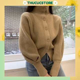 Áo Len Cardigan Nữ Dáng Cổ Cao Phong Cách Hàn Quốc hàng chuẩn Quảng Châu loại 1