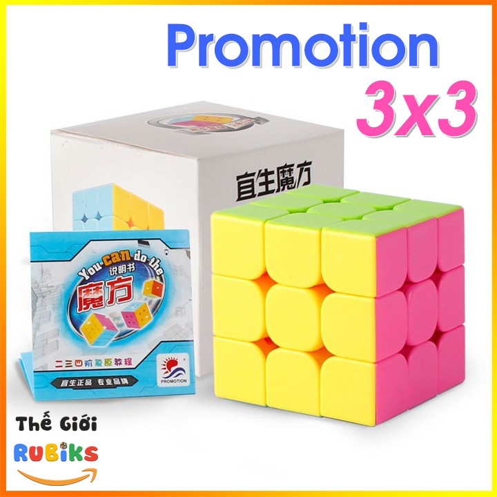 Rubik 3x3 Siêu Trơn Promotion Stickerless Cao Cấp. Đồ Chơi Rubic Bền Đẹp.