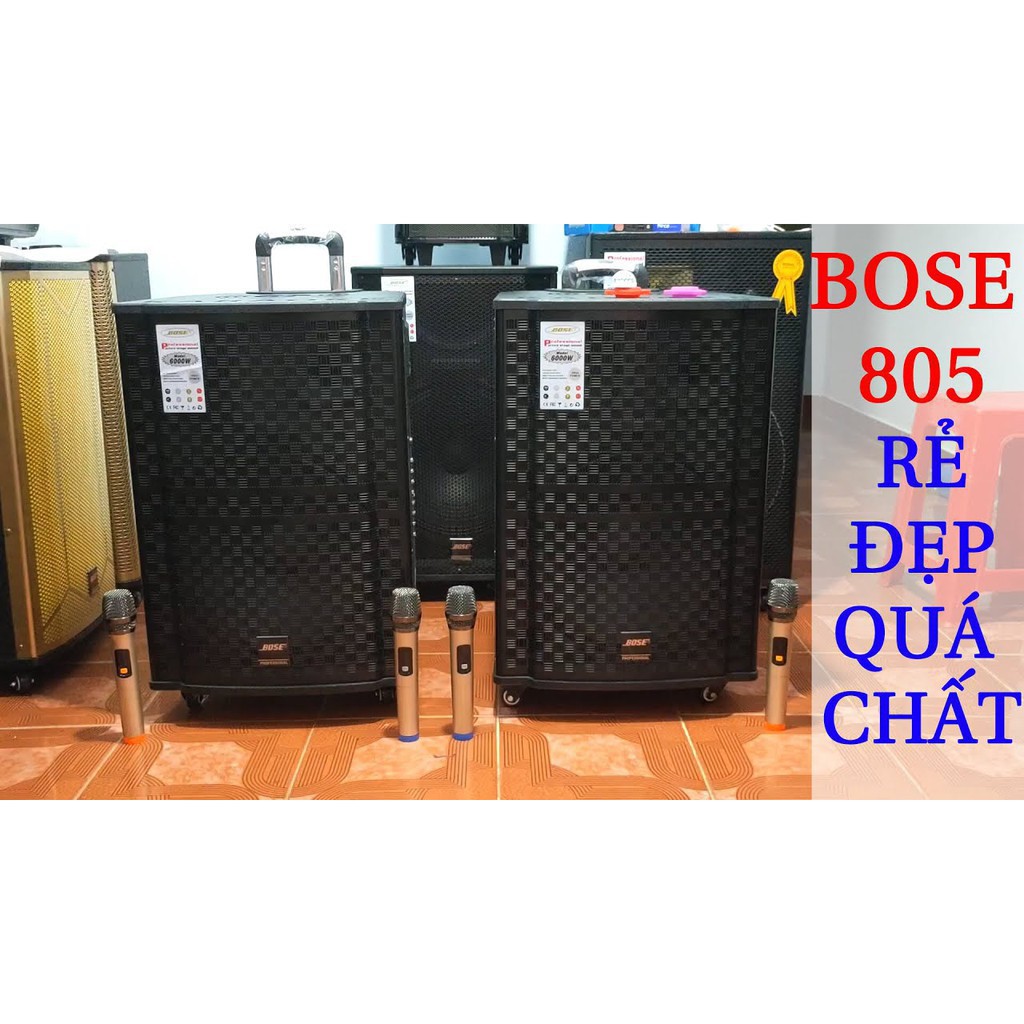 Loa kéo 4 tất bose 805 tặng 2 micro không dây nhôm cao câp [ CÓ VIDEO MÔ TẢ ]