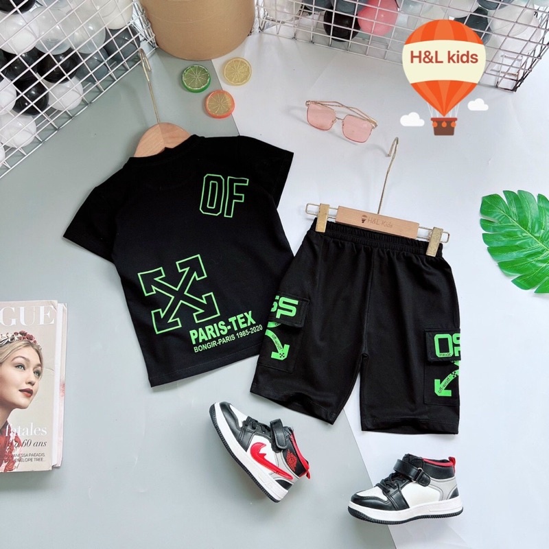 Bộ bé trai logo N.ike off white size đại cồ - Teppi House