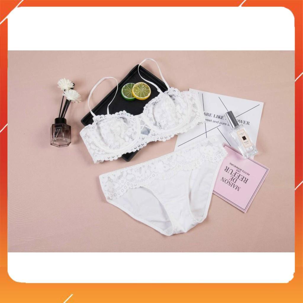 Set bộ đồ lót nữ ren áo có gọng, mút mỏng dành cho các nàng có vòng 1 lớn hoặc đã nâng ngực, Mã B28137
