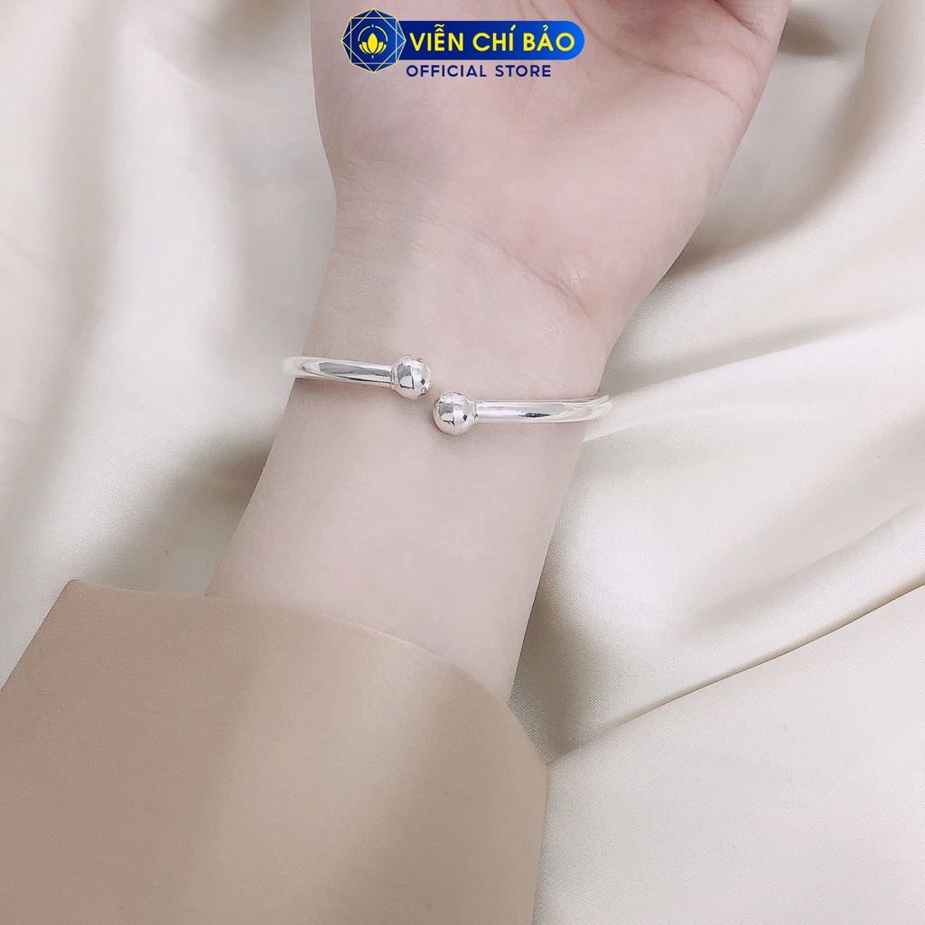 Lắc tay bạc nữ trơn tròn chất liệu bạc 925 - Viễn Chí Bảo L400179