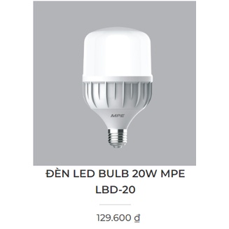 Đèn led bulb MPE 20w 30w 40w 50w AS trắng - Vàng