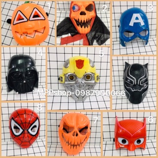 Mặt nạ bí ngô hoá trang halloween nhiều mẫu có đèn/ Mặt nạ người nhện siêu nhân Captain
