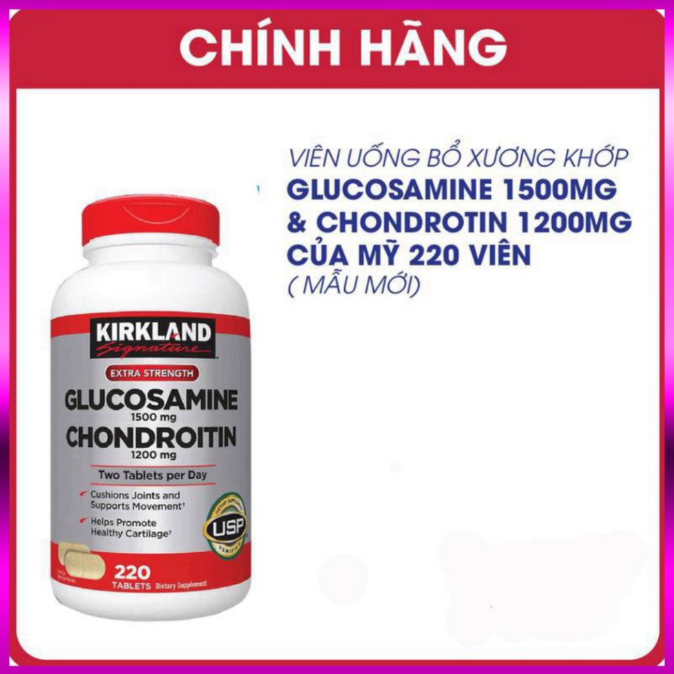 ƯU ĐÃI LỚN Viên Uống Bổ Sụn Khớp Của Mỹ Kirkland Glucosamine 1500mg Chondroitin 1200mg 220 Viên ƯU ĐÃI LỚN