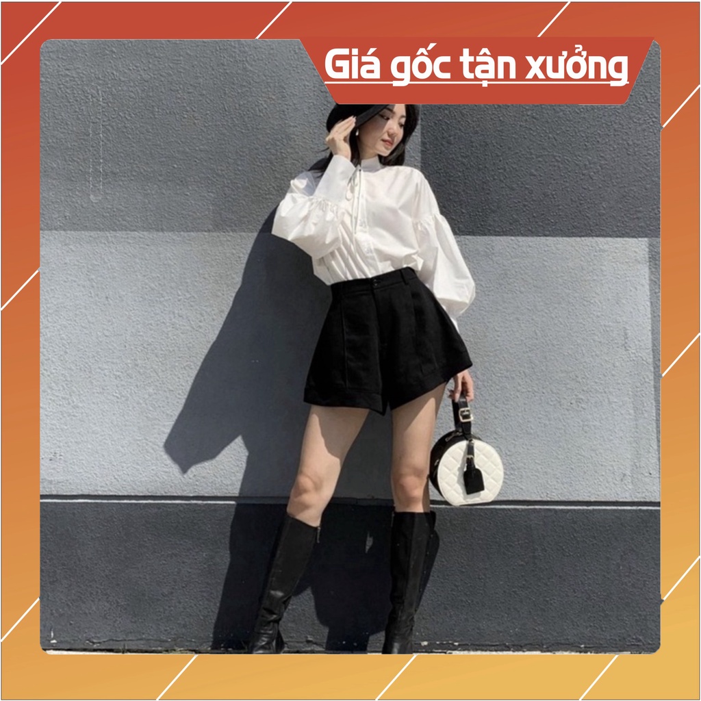Quần Short Nữ Ống Rộng, Quần Sooc Ống Loe Cạp Cao Mặc Tôn Dáng M510 Có Bigsize