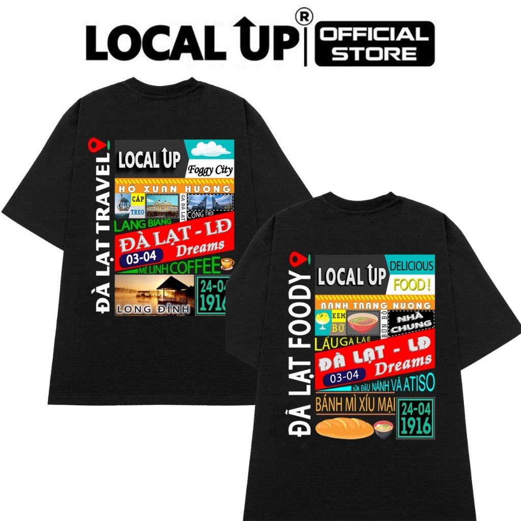 Combo Áo Thun LOCAL Đà Lạt - Dalat Foody - Dalat Travel, Áo Unisex Nam Nữ | BigBuy360 - bigbuy360.vn