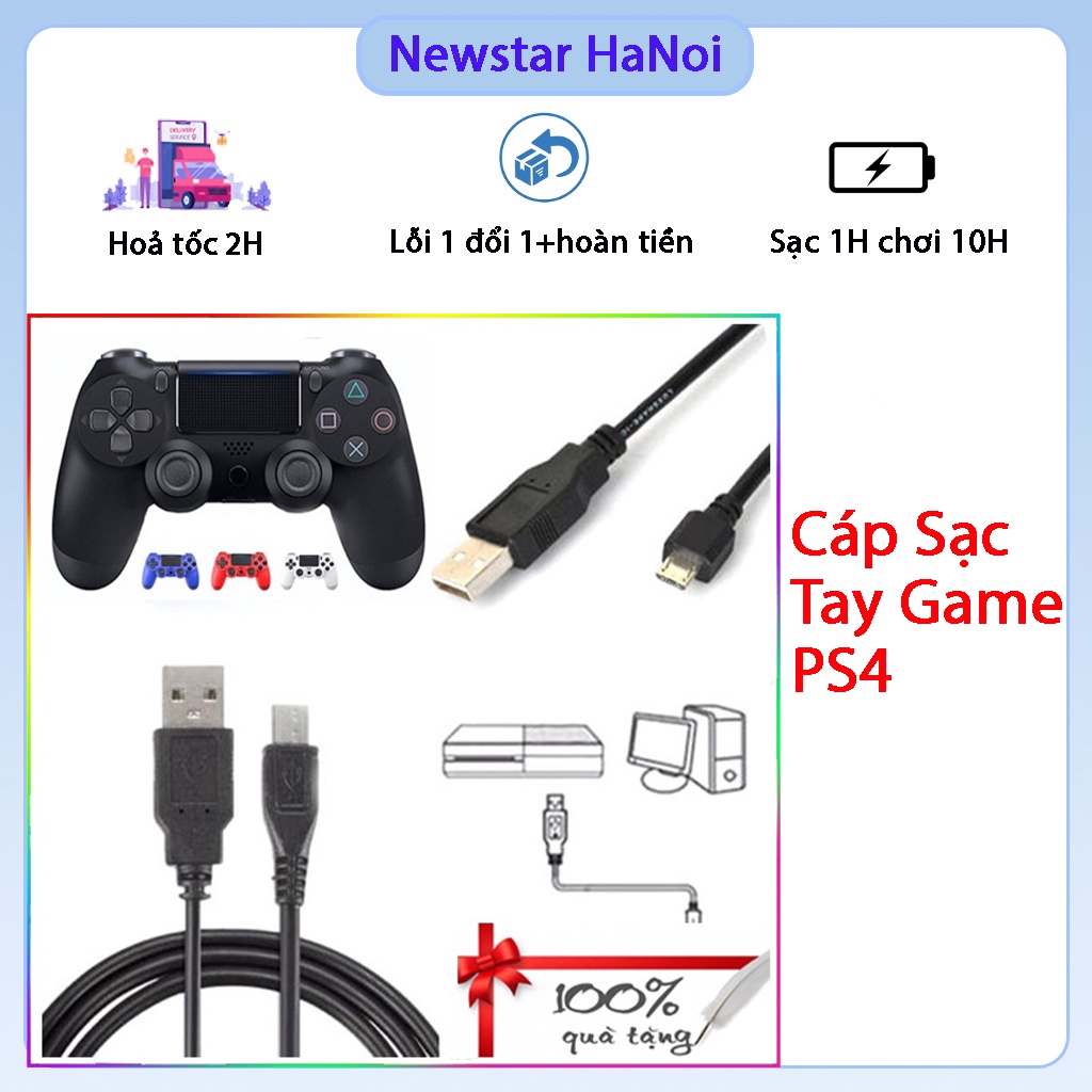 Dây cáp sạc cổng Micro USB cao cấp cho tay cầm PS4 / PS5 hỗ trợ game fifa online4