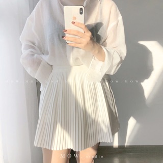 Chân váy xếp ly ngắn (Basic pleated short) made by Mow Studio