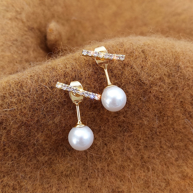 Bông Tai Mạ Bạc 925 Đính Đá Ngọc Trai Nhân Tạo Phong Cách Hàn Quốc Thời Trang