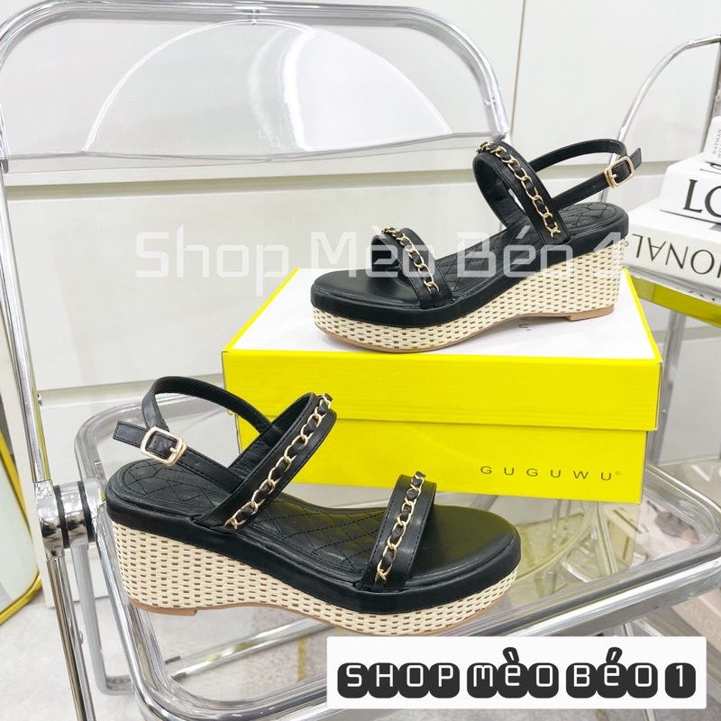 Sandal quai xích ngang đế xuồng cói fullbox hàng quảng châu cao cấp