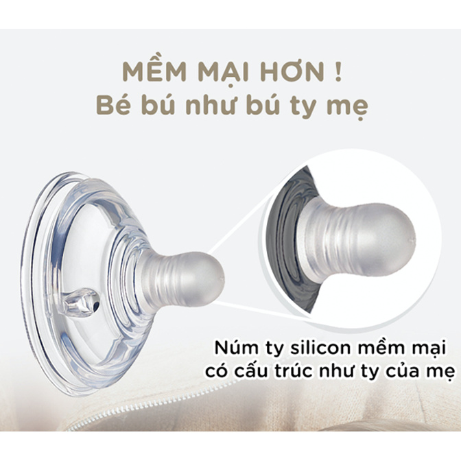 Núm ty silicon siêu mềm tự nhiên cho bé Tommee Tippee Closer to Nature Vari Flow từ sơ sinh (vỉ đôi)