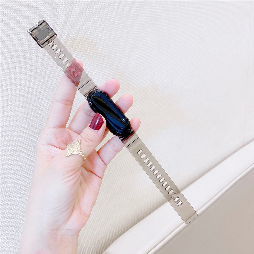 Dây đeo Silicon trong suốt cho đồng hồ thông minh Xiaomi Mi Band 6 5 4 3