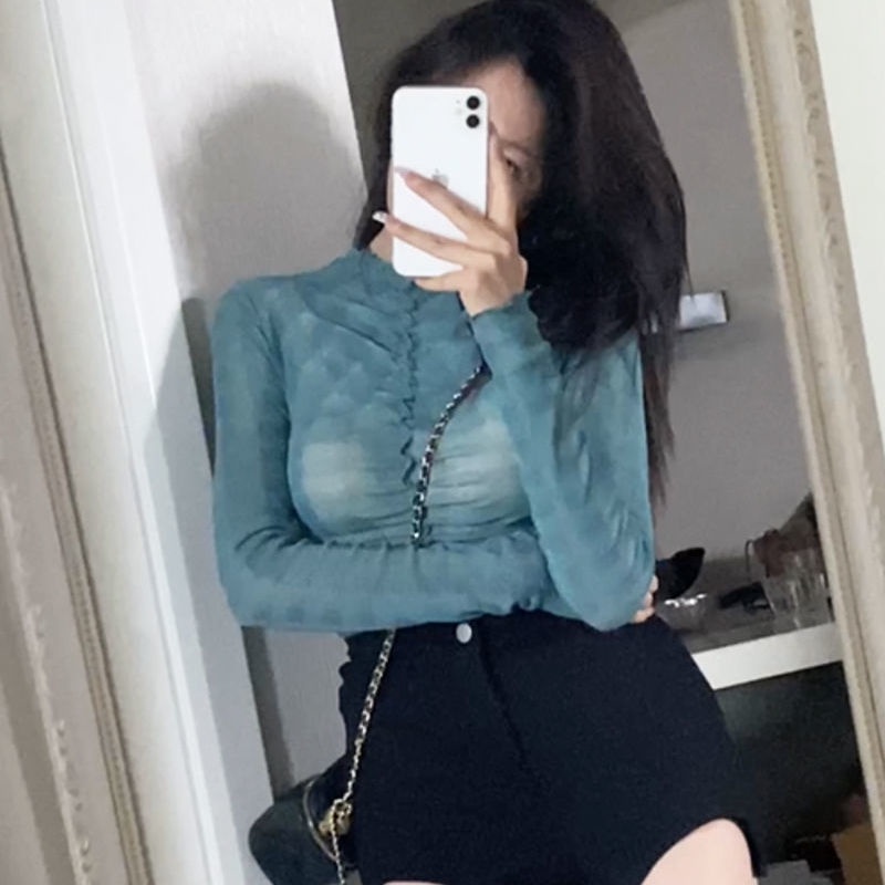 Enenen Áo Lưới Mỏng Nhẹ Trong Suốt Mỏng Nhẹ Che Phủ Toàn Diện Nhịp Tim Nàng Tiên Cá Ji Quyến Rũ Mùa Hè Nóng Bỏng Cho Nữ