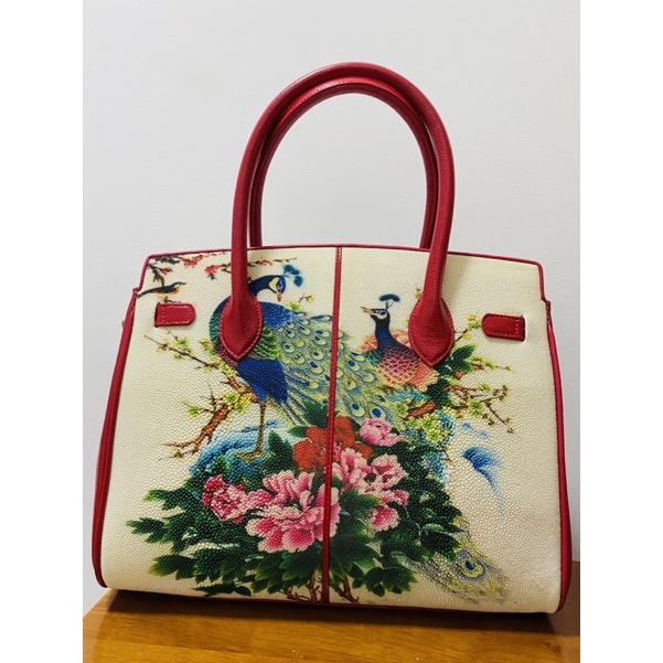 Túi xách tay da cá đuối Thái.