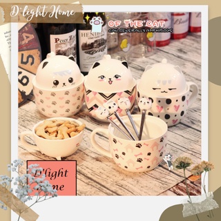 Cốc sứ kèm thìa hình mặt cute ngộ nghĩnh