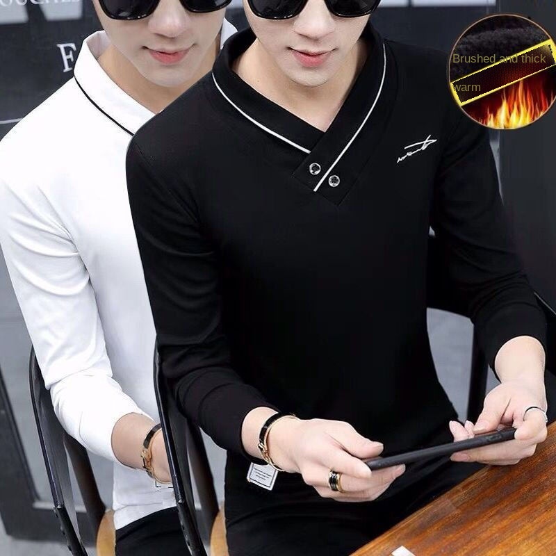 Áo thun tay dài cổ chữ v phiên bản thời trang thu đông cá tính dành cho nam