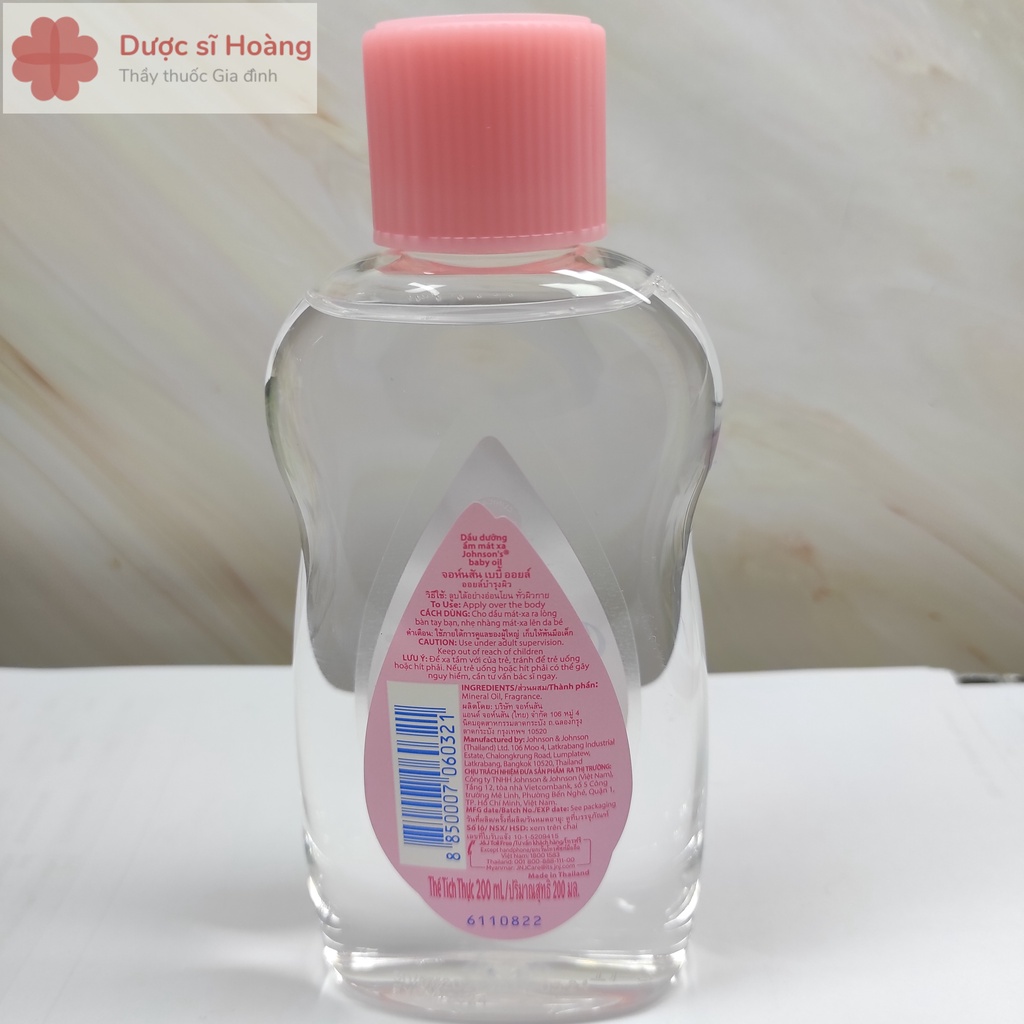 Dầu Mát Xa Dưỡng Ẩm Johnson's Baby Oil Pink 200ml