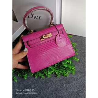 Túi HM kelly kỳ nhông da test