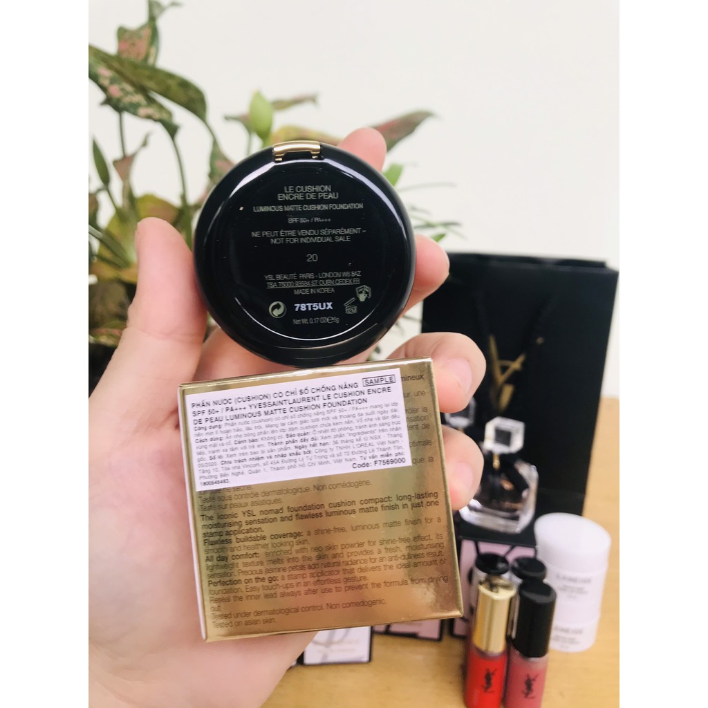 Phấn Nước YSL Le Cushion Encre De Peau Luminous Matte Cushion Foundation Spf 50 - Tone 20 mini 5g | BigBuy360 - bigbuy360.vn