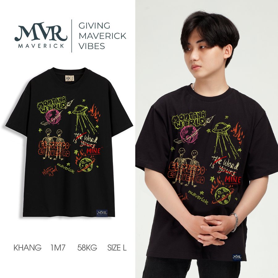 Áo form rộng nam nữ unisex chất ngầu thế giới MVR size rộng tee Mỹ BB4117
