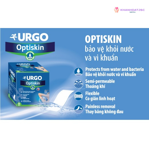Băng gạc Urgo Optiskin vô trùng không thấm nước nhiều kích thước