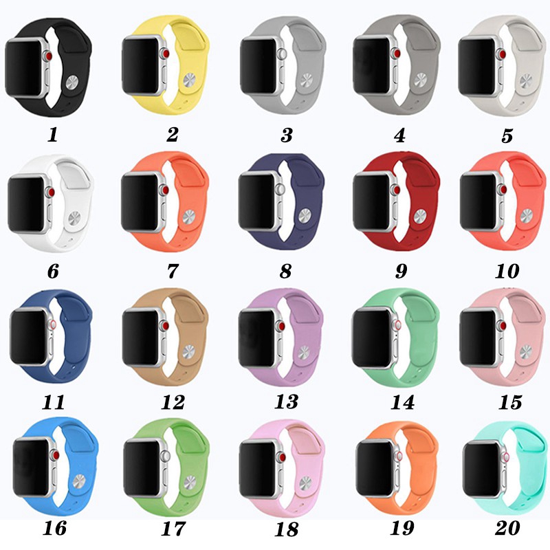 Dây Đeo Silicon Thay Thế Cho Đồng Hồ Thông Minh Apple Watch 38mm 42mm 40mm 44mm Series 3 Series 4 Series 5