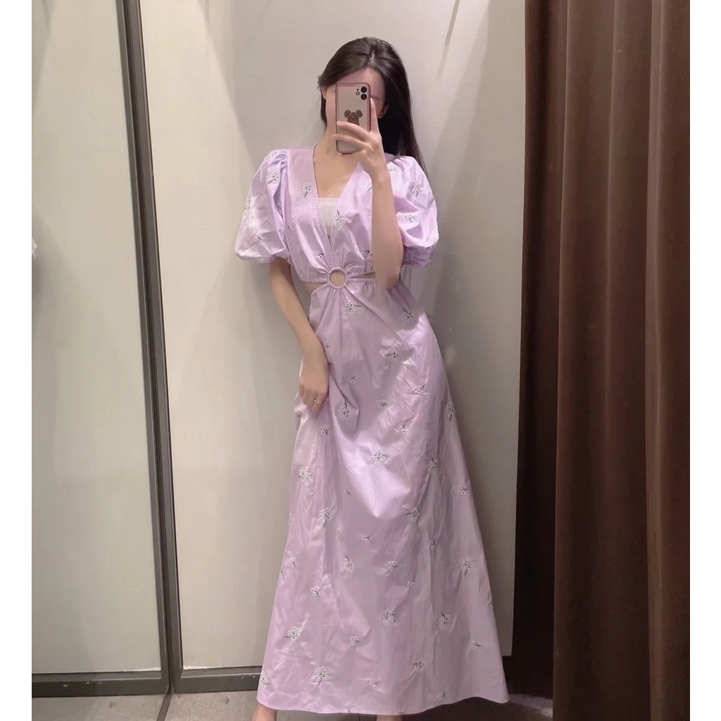 Lò Xo Zara WMXZ2265320Đầm Không Tay Cổ Chữ V Khoét Sâu Gợi Cảm Phong Cách Mới Dành Cho Nữ 2265 / 320