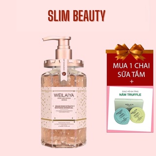 Sữa tắm trắng da cánh hoa hồng damask weilaiya, sữa tắm dưỡng ẩm lưu hương lâu toàn thân - 450ml