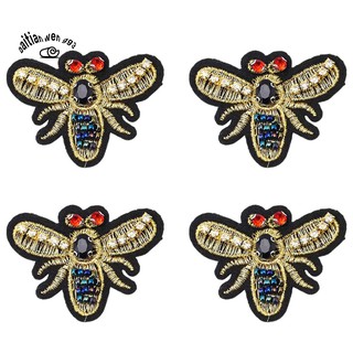 Set 4 Miếng Vá Quần Áo Hình Chú Ong 3d Độc Đáo